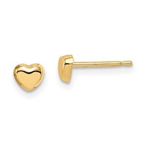 14k Yellow Gold Madi K Children's Kids Girls Jewelry Heart Post Earrings